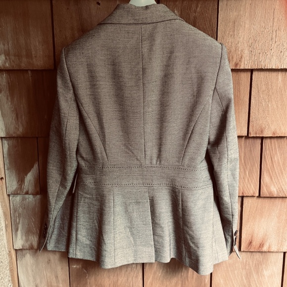 Marks and Spencer Black Beige Herringbone Blazer Jacket Single Breasted 8 (UK12 - Picture 13 of 17